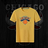 Men's Knicks Fresh Logo Yellow Short Sleeve T-Shirt FengYun,baseball caps,new era cap wholesale,wholesale hats